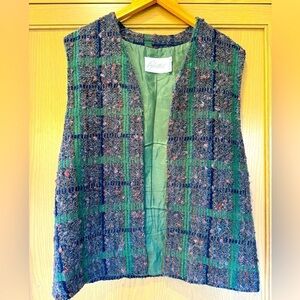Vintage Pykettes Open Front Vest / Lined / Made USA / 12